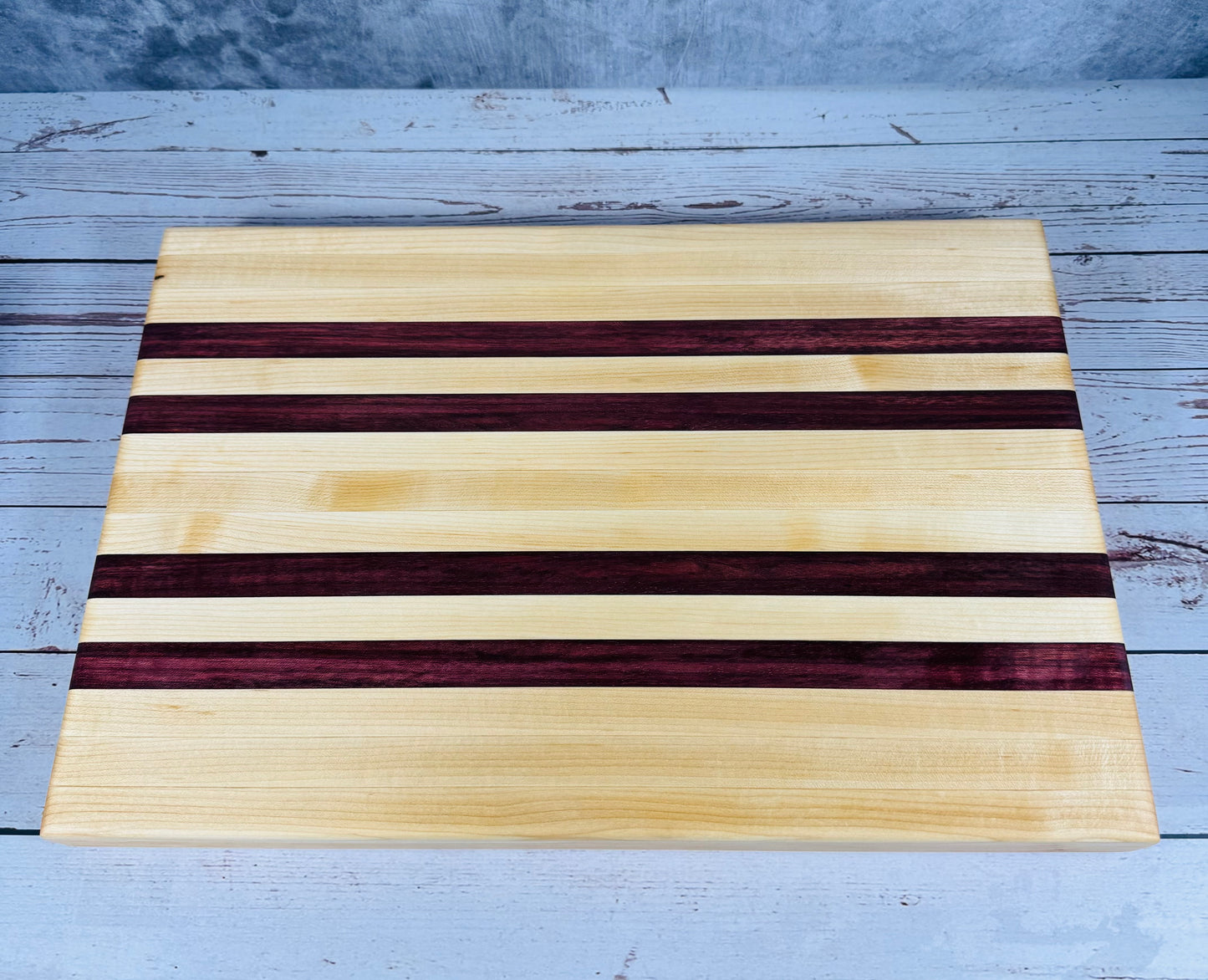 Classic Edge Grain Cutting Board Set with Cheese Board Choice of Maple with Purple Heart or Black Walnut or Paduak Wood
