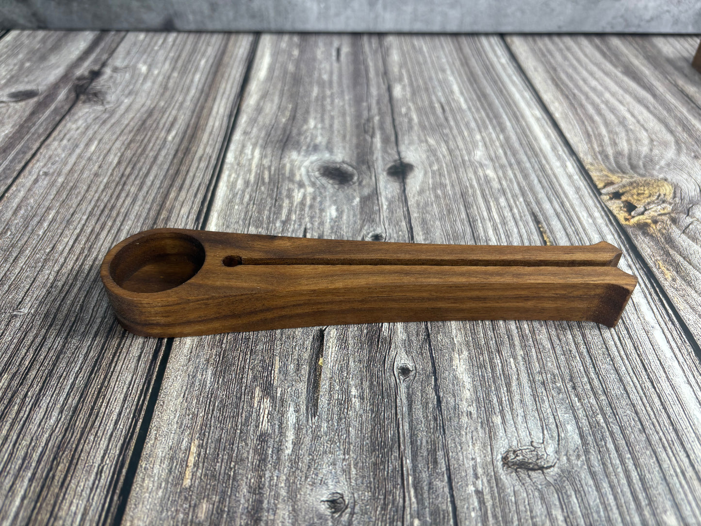 Solid Walnut Wood Laser Engraved Coffee Clip & Scoop - But First.. Coffee