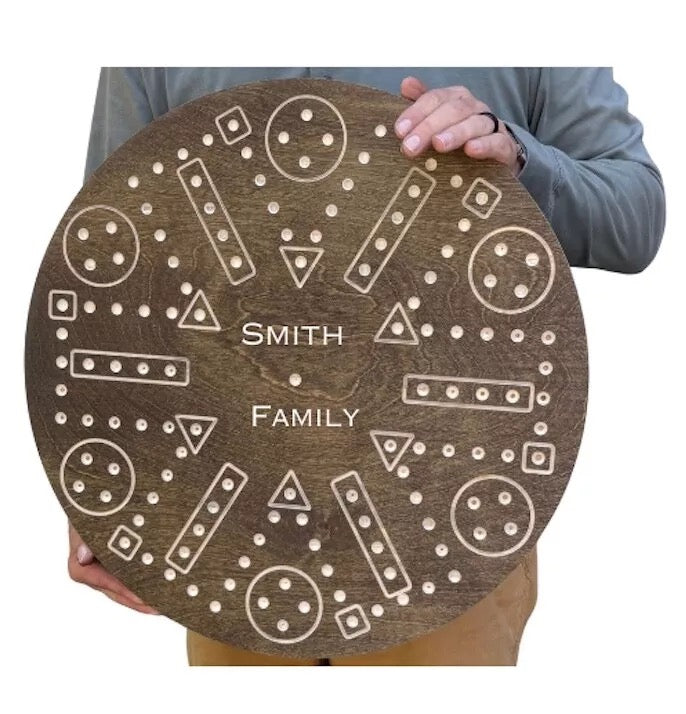 Personalized Wahoo Marble Game 18" Wood 6 player
