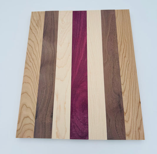 Exotic DIY Cutting Board Kit 2 Black Walnut 1 Purpleheart 2 Cherry 2 Maple
