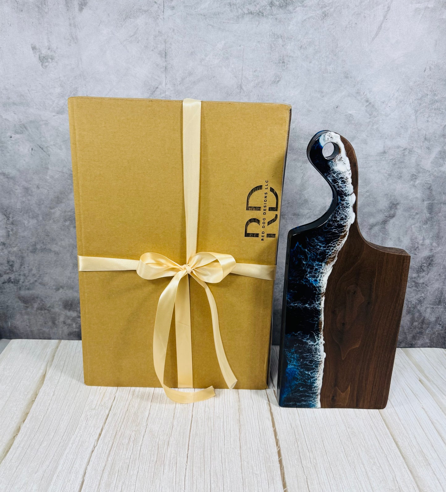 Beach wave Resin and Solid Black Walnut Charcuterie Board Cutting Board cheese Board