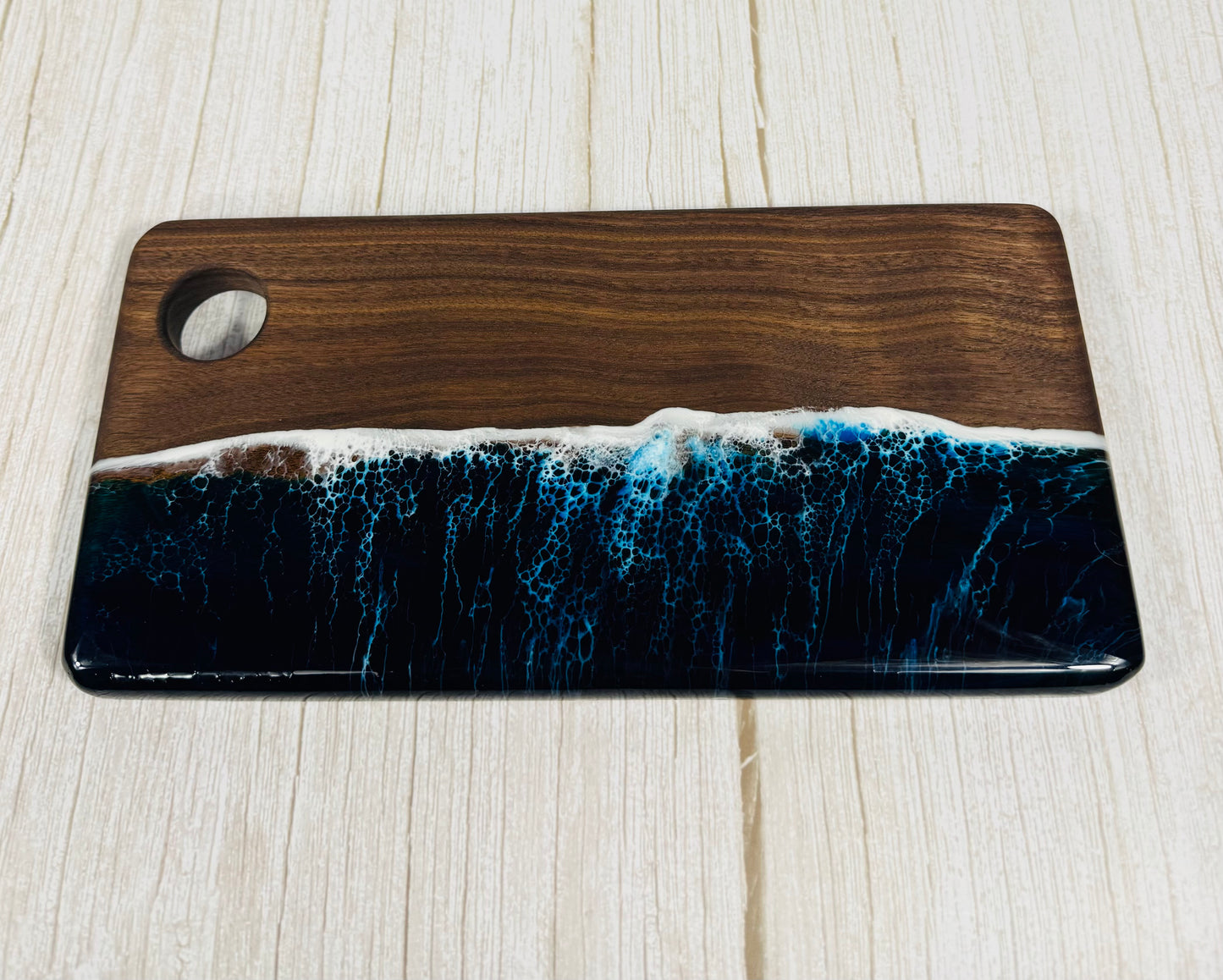 Beach Ocean Wave Cheese Board Made with Beautiful Black Walnut Wood