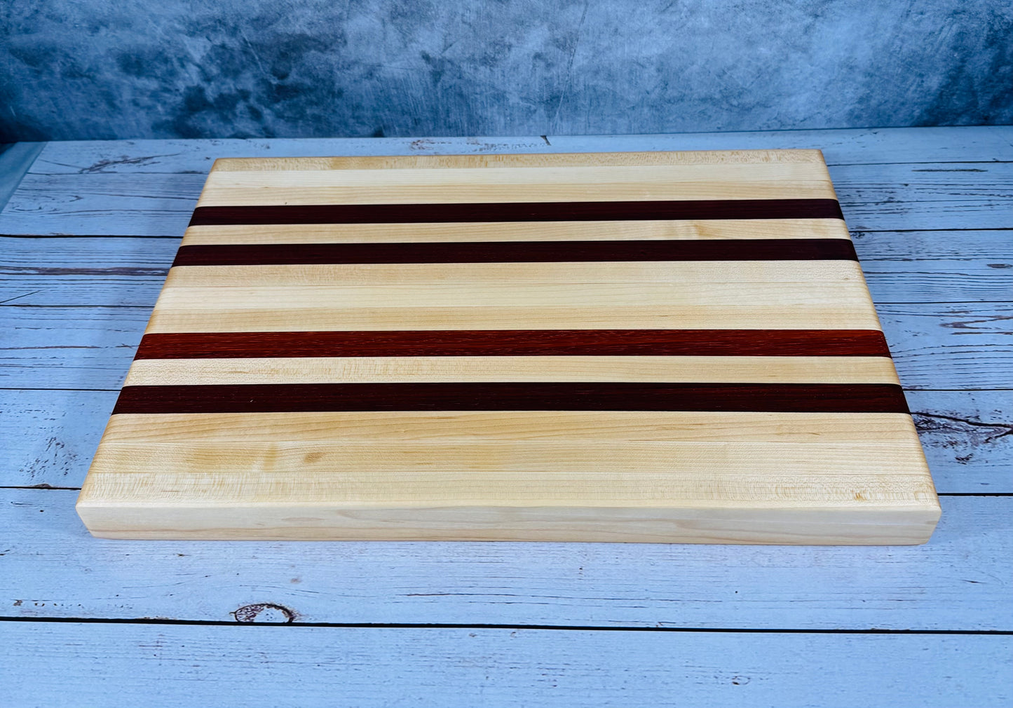 Classic  Edge Grain Cutting Board Set with Cheese Board Choice of Maple with Purple Heart or Black Walnut or Paduak Wood