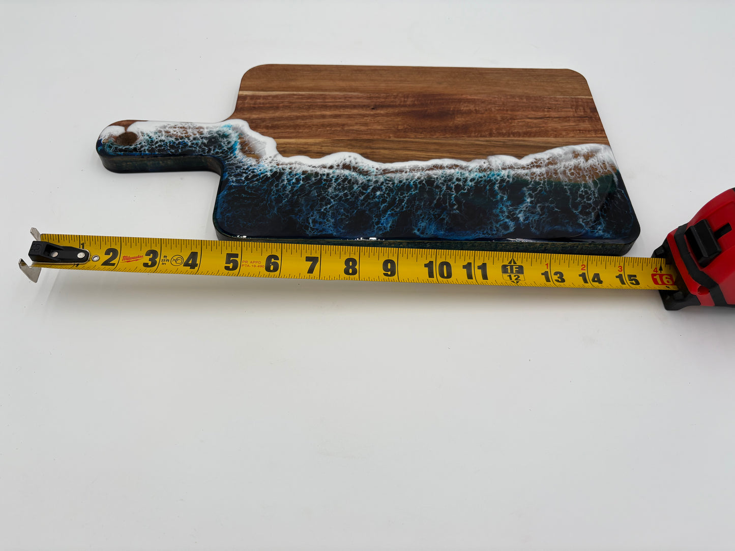 Beach Ocean Theme Wood And Resin Charcuterie Board Cheese Board Acacia Wood