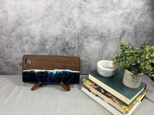 Beach Ocean Wave Cheese Board Made with Beautiful Black Walnut Wood