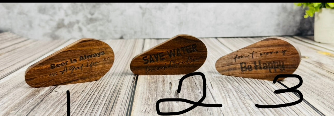 Handcrafted Personalized Walnut Wood Bottle Opener or with Quotes made in U.S.A