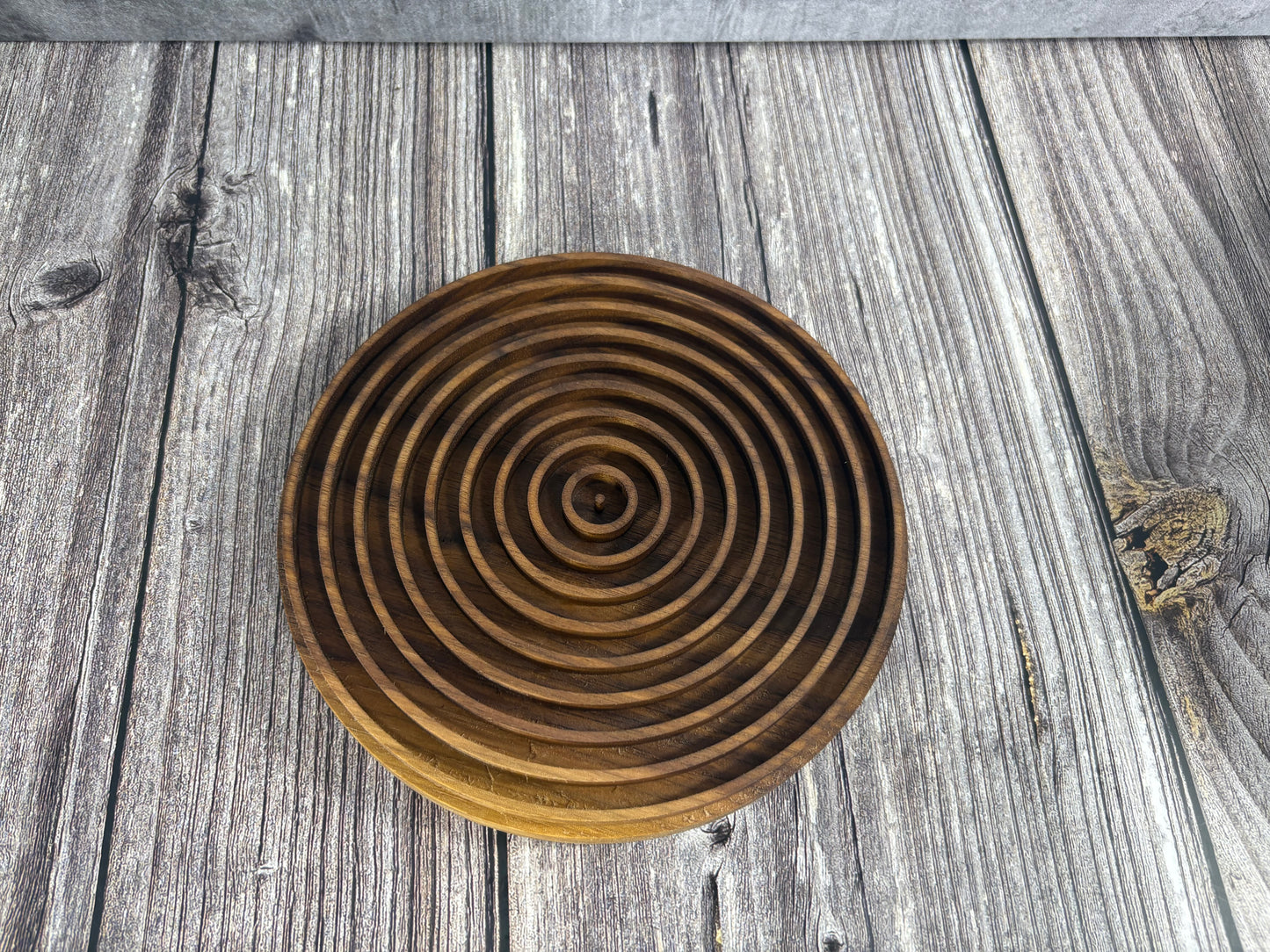 Black Walnut wood round trivet hot plate 6.75" handcrafted made in the USA