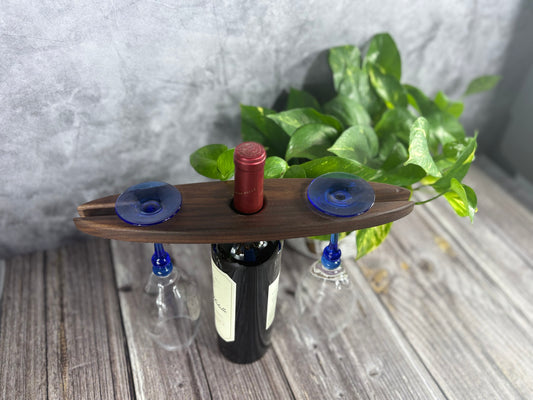 Black Walnut Wine Caddy Wine Holder Wine Rack Wine Gifts Wine Caddy Made in USA