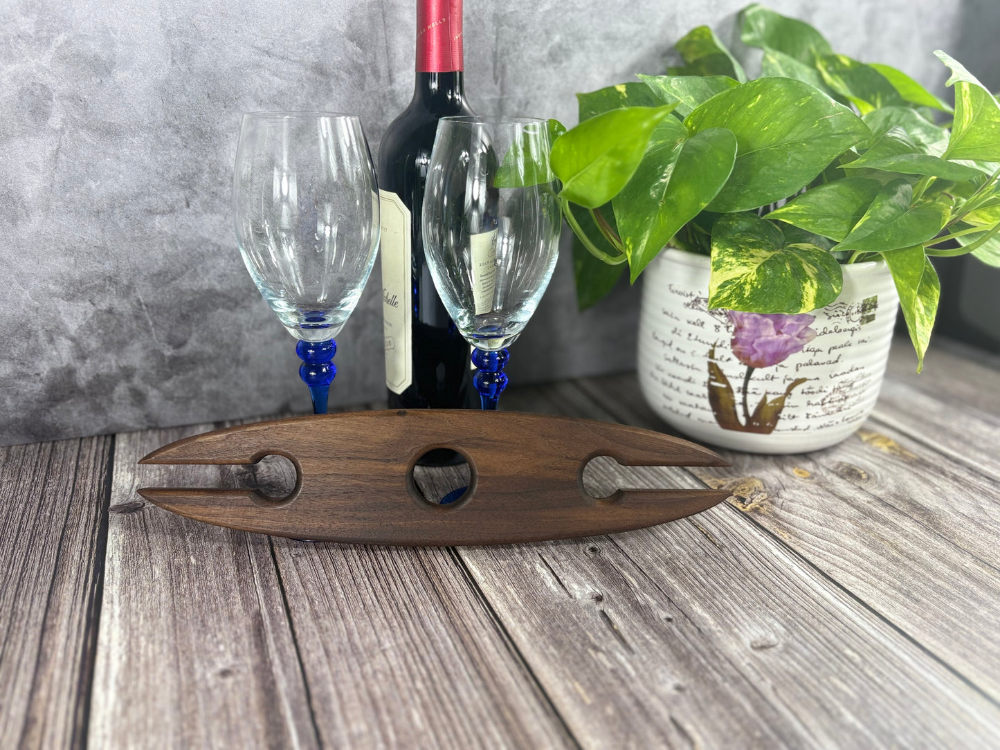 Black Walnut Wine Caddy Wine Holder Wine Rack Wine Gifts Wine Caddy Made in USA