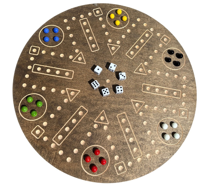 Personalized Wahoo Marble Game 18" Wood 6 player